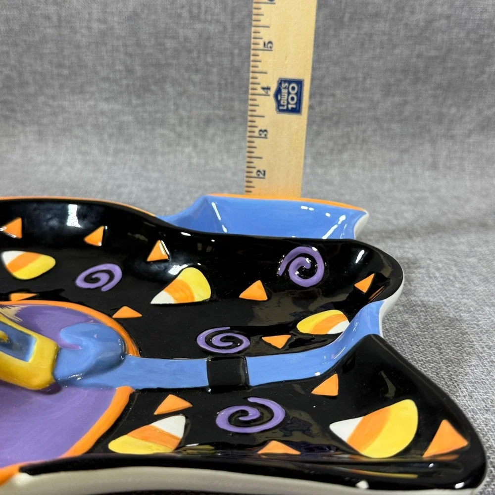 VTG Spooky Hollow Vanson 2003 Witch Shoe Holder Halloween Candy Dish Ceramic